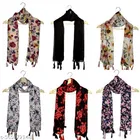Chiffon Scarves for Women, Multicolor, Pack of 6