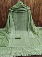 Embroidered Unstitched Suit for Women (Sea Green, 2.25 m)