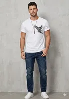 Poly Blend T-shirts for Men, White 