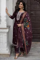 Printed Chanderi Cotton Kurta Set for Women 