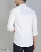 Cotton Blend Solid Shirt for Men, White 