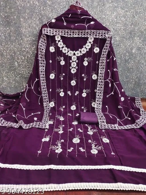 Georgette Punjabi/All Over Suits for Women (6.25 meter (L)