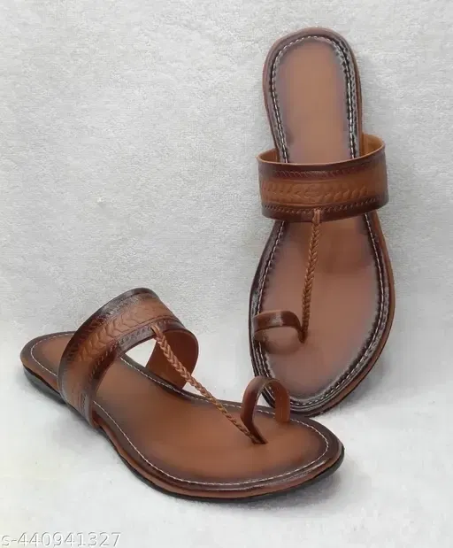 Zakozee Kolhapuri Flats for Women (Brown, 6)