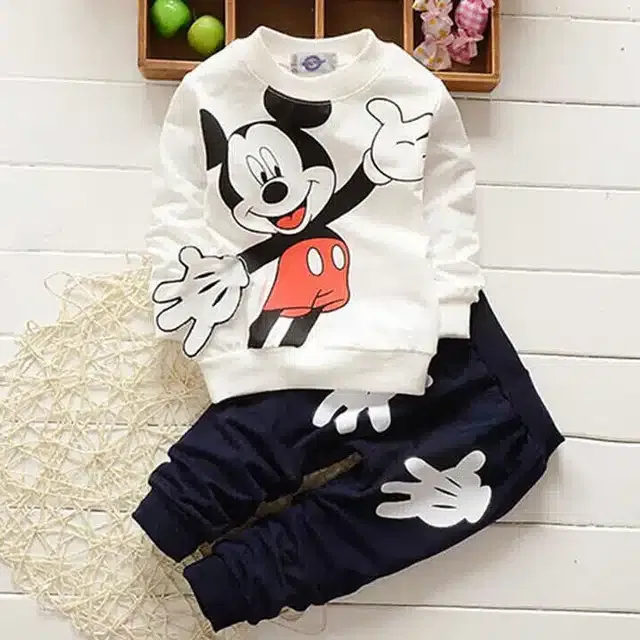 Full Sleeves Tracksuit for Boys (Off White & Black, 7-8 Years)