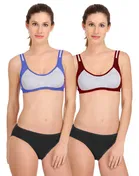 Pibu वीमेन कॉटन ब्रा पैंटी सेट 