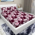 Arch Fab Red Leaf Double Bedsheet 88X90 Inch