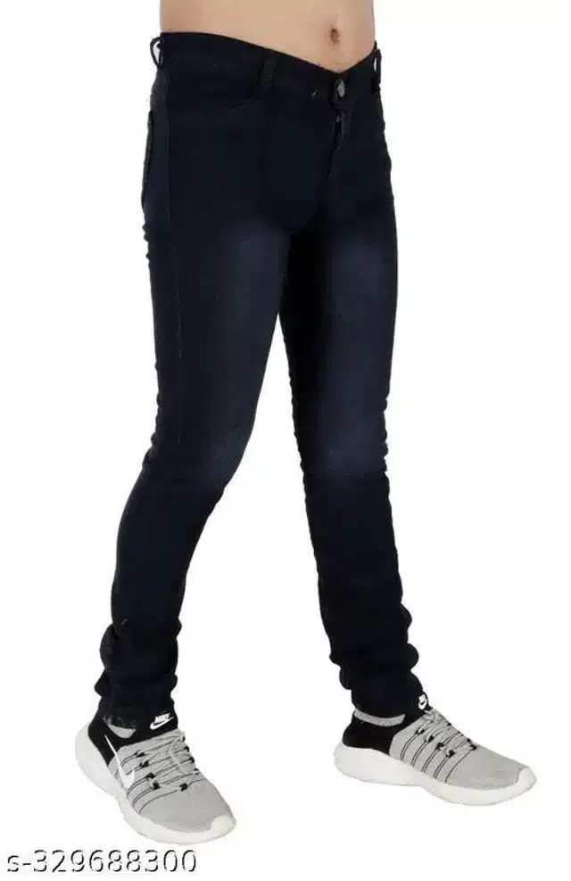 Denim Jeans for Boys (Black, 11-12 Years)