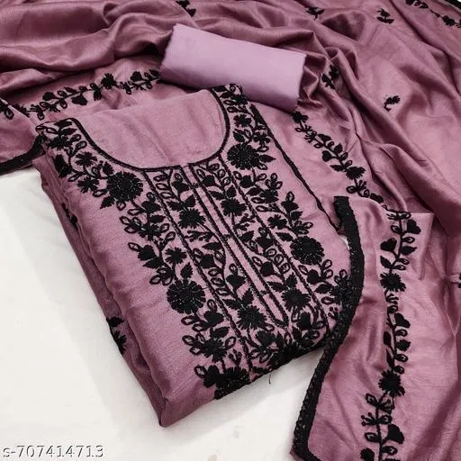 Embroidered Punjabi/All Over Suits Semi-Stitched Suits (Multicolor, 5.85 meter for Women (S)