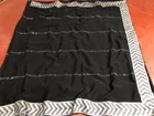 Georgette Striped Saree For Women, Black