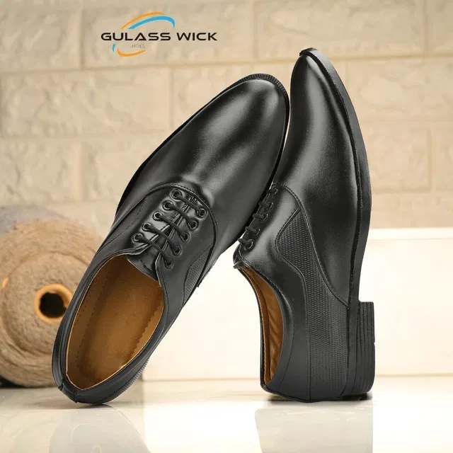 Lace Up Formal Shoes for Men (Black, 10)