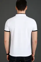 Cotton Blend Mandarin Collar Solid T-Shirt for Men 