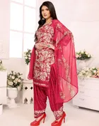 Crepe Floral Punjabi Suits for Women 
