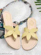 Shoetopia Yellow Flat Sandals 