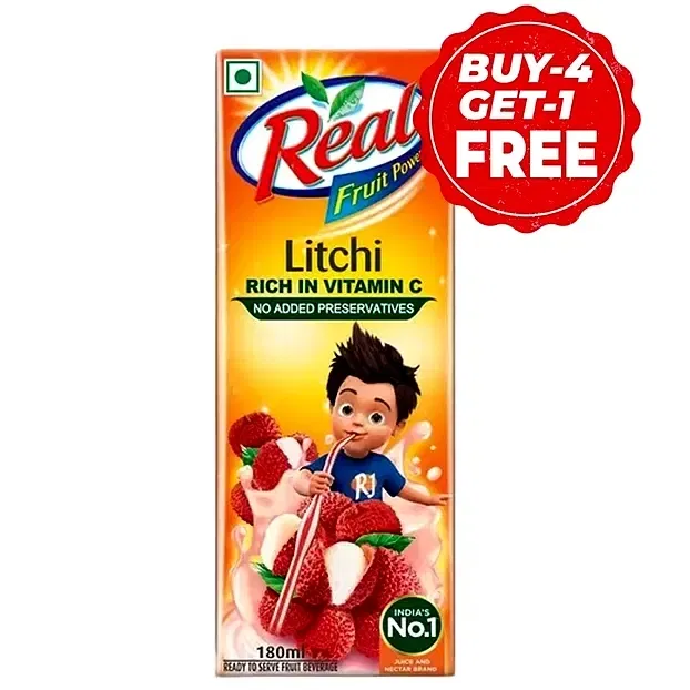 रियल लीची जूस 5X180 ml (4 के साथ 1 मुफ्त)