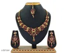Maroon Free Size Jewellery Set for Women