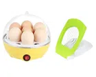 Egg Boiler with Cutter (Multicolor, Set of 2)