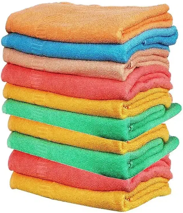 Cotton High Absorbent Antibacterial Hand Towels (Pack of 10) (Multicolor, 12x18 inches)