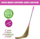 Good Vibes Grass Broom with Long Steel Handle 