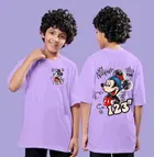 Cotton Blend Printed T-shirt for Boys, Purple 