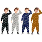 Cotton Printed Nightsuit for Kids (Multicolor, 0-3 Months) (Pack of 4)