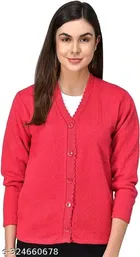 Woolen Solid Full Sleeves Sweater for Women 