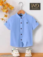 Solid Cotton Blend Mandarin Neck T-Shirt for Boys 