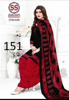 Sharda Lovely Leon Crepe Women Printed Unstitched Casual Dress Material Suit 