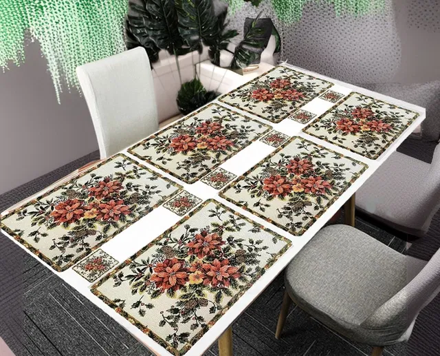PVC Placemats for Dining Table (Multicolor, Pack of 6)