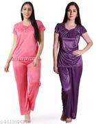 Satin Nightsuit Set for Women 
