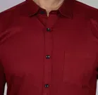 Cotton Blend Solid Shirt for Men, Maroon 