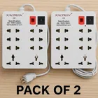 8 Socket Extension Board (White, 2 M) With Fuse & IndicatorÃƒÂ¢ (Pack of 2)