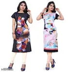 Crepe Printed Kurti for Women 