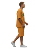 Polyester Printed Co-Ord Set for Men, Mustard 