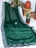 Chiffon Embellished Saree For Women, Green