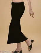 Fishcut Saree Shapewear Petticoat for Women, Black 