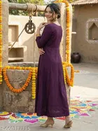 Solid Vichitra Silk Kurta Set for Women 