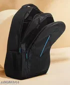 Polyester Backpack with Cross Body Bag for Men, Black, Set of 2