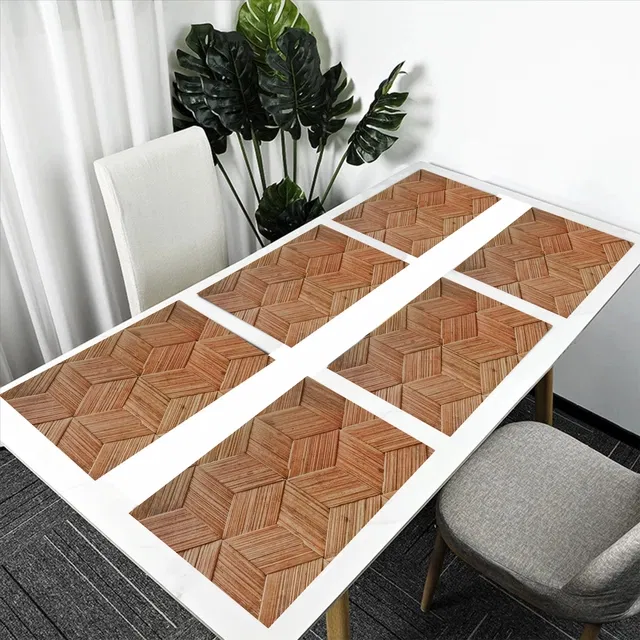 PVC Printed Dining Table Placemats (Multicolor, 30x45 cm) (Pack of 6)