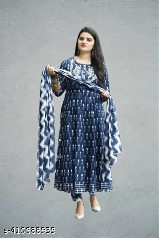 Kurta Set for Women (Blue, XXXL)