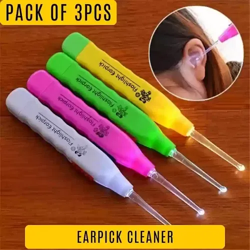 Ear Wax Cleaning Tool with LED Light (Multicolor, Pack of 3)