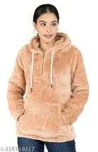 Polyester Full Sleeves Hooded Sweatshirt for Women 