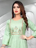 Rayon Slub Embroidered Kurti for Women 
