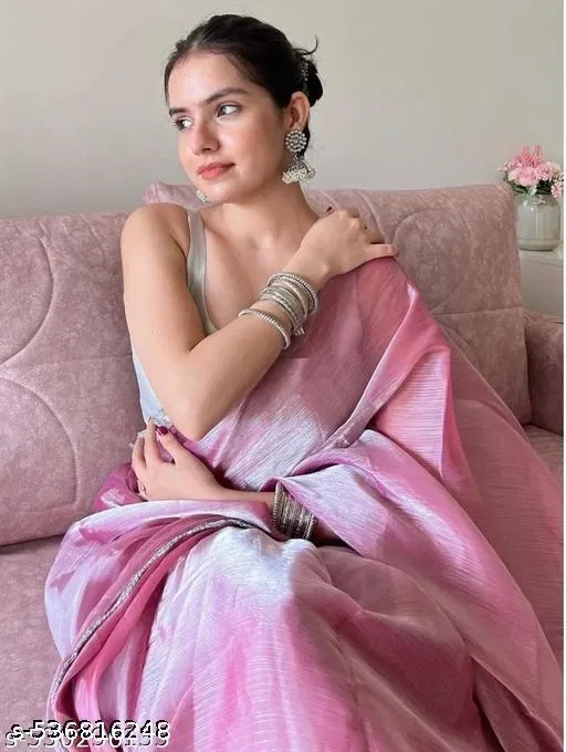 JImmy Choo Saree for Women, Pink (5.5 M)