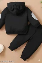 Cotton Blend Printed Clothing Set for Kids, Black 