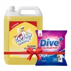 Captain Shine Floor Cleaner 5 L (Citrus) + Diveplus Active Detergent Powder 500 g