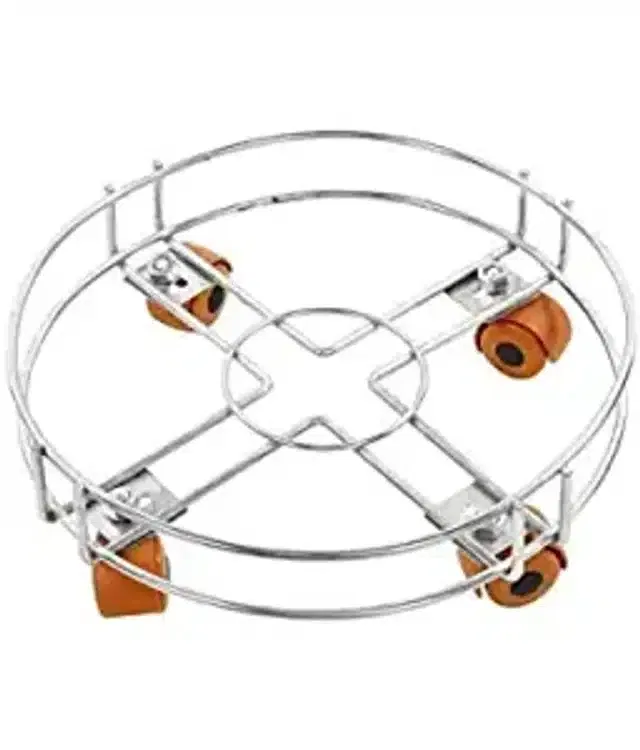 Stainless Steel Cylinder Trolley (Multicolor)