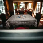 Polyester Printed Table Cloth (Brown, 38x58 inches)
