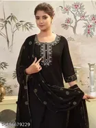 Solid A-line Kurta Set for Women 
