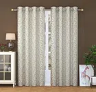 Velvet Printed Window & Door Curtains (Pack of 2) (White, 5 feet)