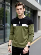 Poly Blend T-Shirts for Men, Black & Olive 